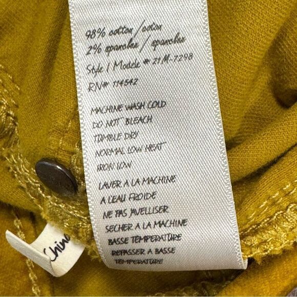 Blank NYC Mustard Yellow Chartreuse or Gold Velvet Skinny Pants Soft Size 28 - Picture 5 of 9